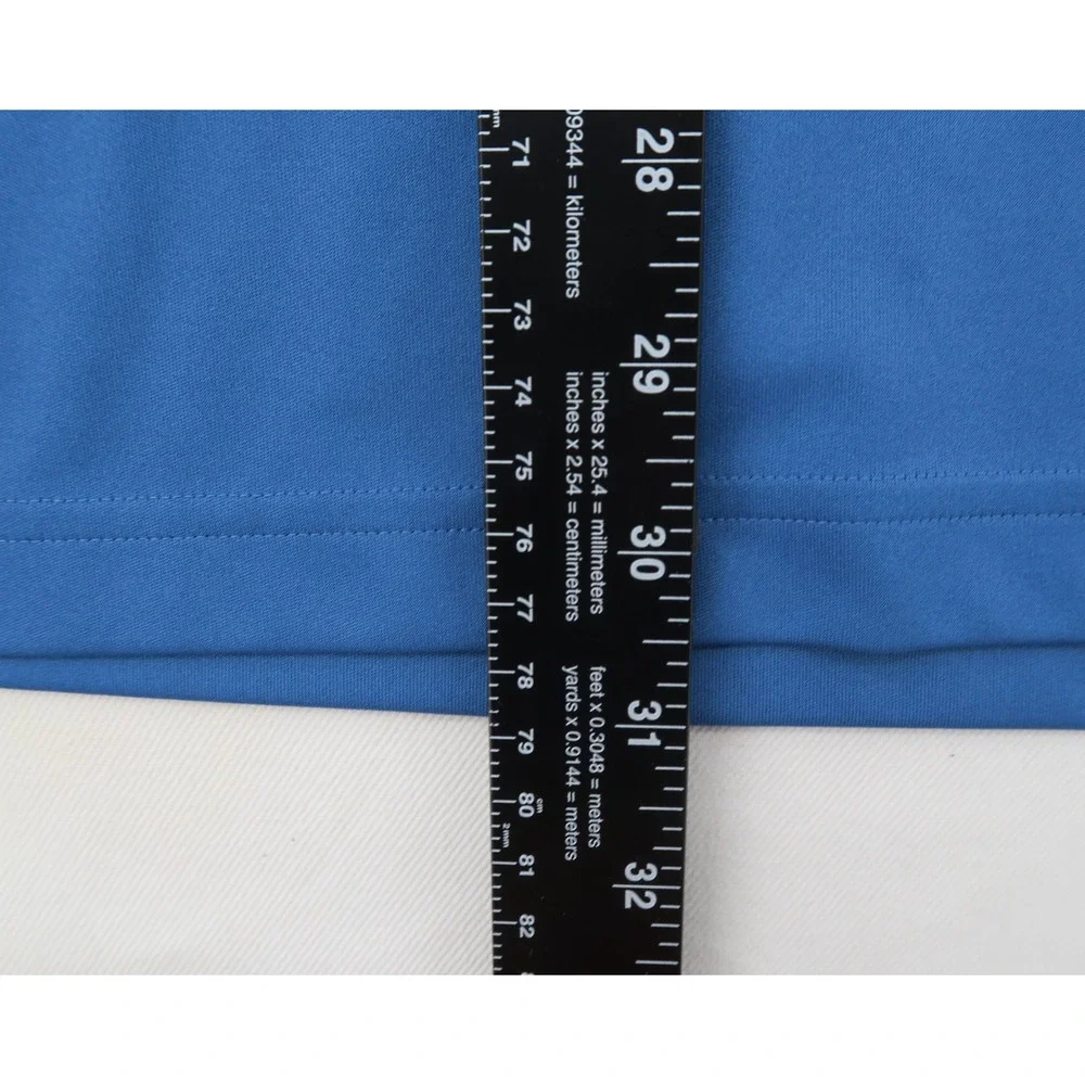 Adidas Golf Mens XL Blue Short‎ Sleeve Performance Polo Shirt 3-Stripe Back